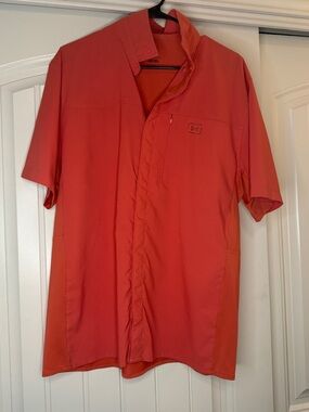 Under Armour Men's Short Sleeve Button-Up Shirt - Coral